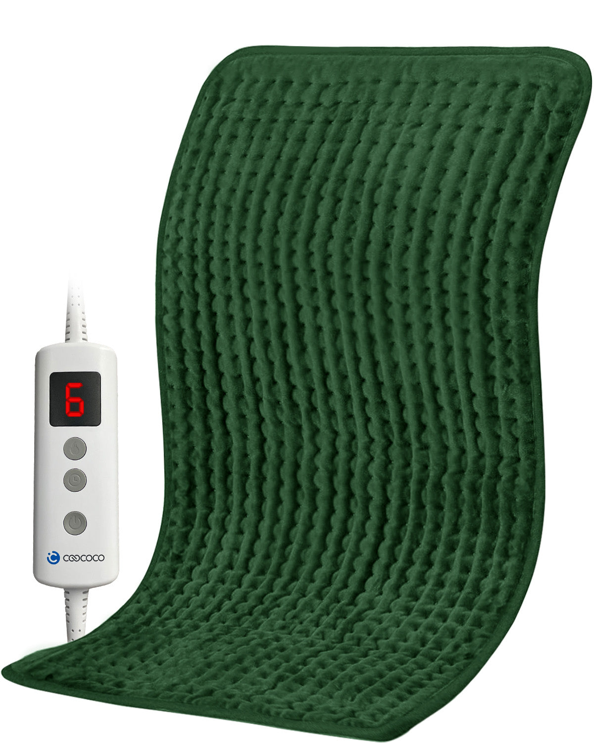 WM-HP01-GRN-02 Coococo 33"x18" Large Electric Heating Pad for Back Neck Shoulders Muscle Pain, Cramps Relief with Auto Shut off, 3 Timer, 6 Temp Controller, Gifts