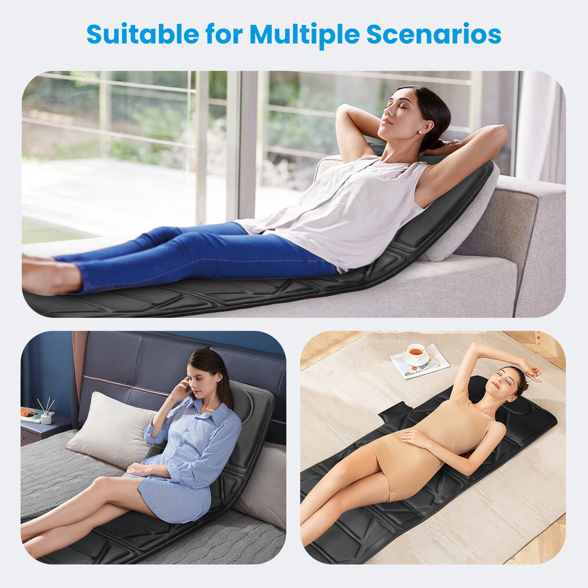 WM-CO-3911S Coococo Full Body Massage Mat with Heat, Back Massager, 10 Motors Vibrating Massaging Mattress