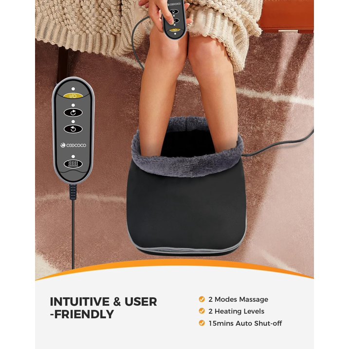 Shiatsu Foot Massager with Heat - Electric Foot Massage Machine for Calf & Plantar Fasciitis