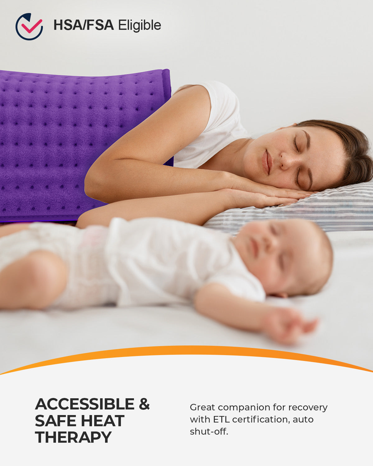 WM-HP01-PUR Coococo 33"x18" Large Electric Heating Pad for Back Neck Shoulders Muscle Pain, Cramps Relief with Auto Shut off, 3 Timer, 6 Temp Controller, Gifts