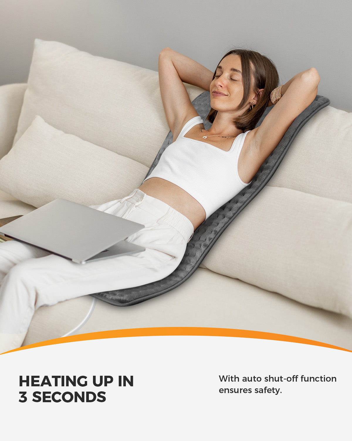 WM-HP01-GRN CooCoCo 33"x18" Large Electric Heating Pad for Back Neck Shoulders Muscle Pain, Cramps Relief with Auto Shut off, 3 Timer, 6 Temp Controller