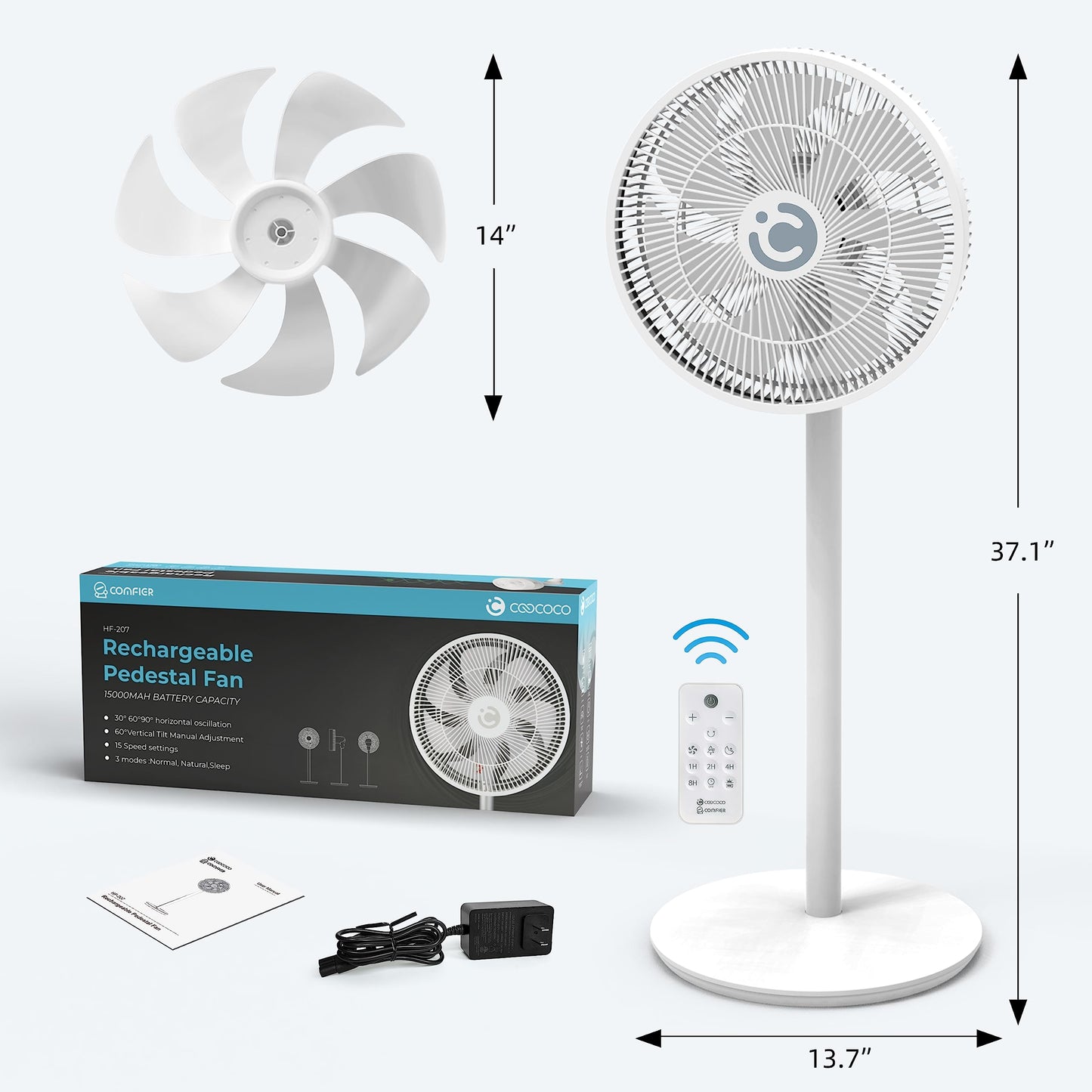 CooCoCo Cordless Standing Fan - CO-207