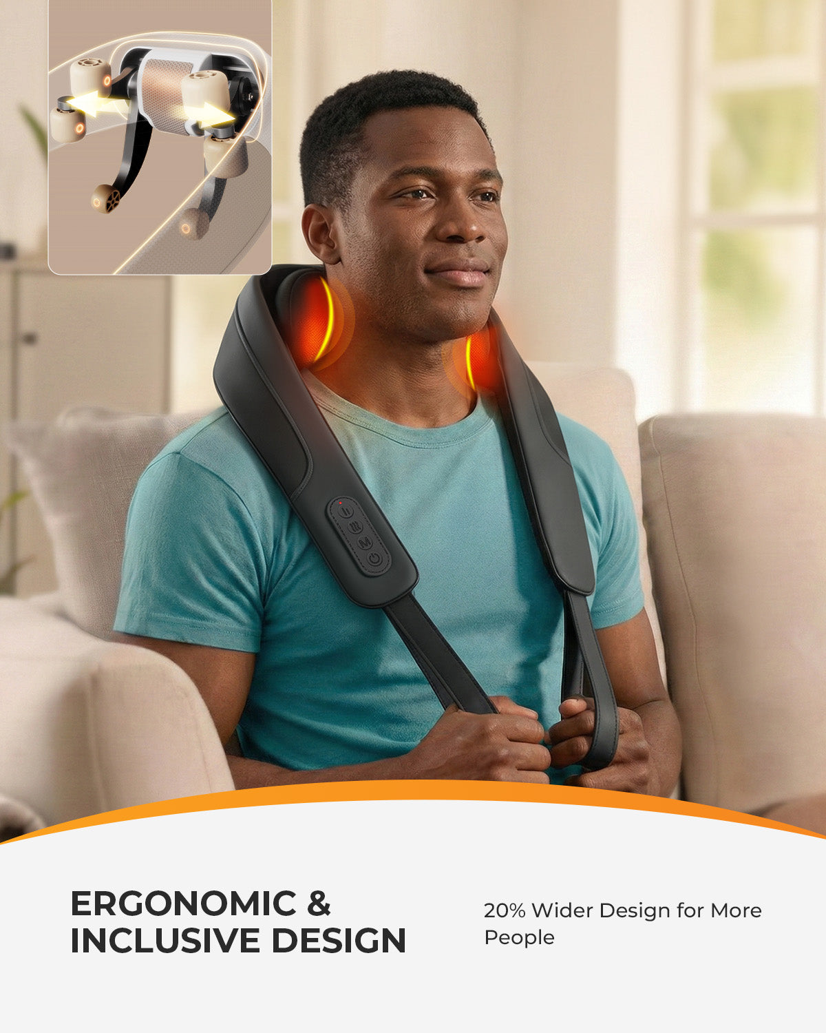 CooCoCo Cordless Neck Massager with Heat – 6D Shiatsu, Remote Control, Dual Heat Zones, FSA/HSA Eligible