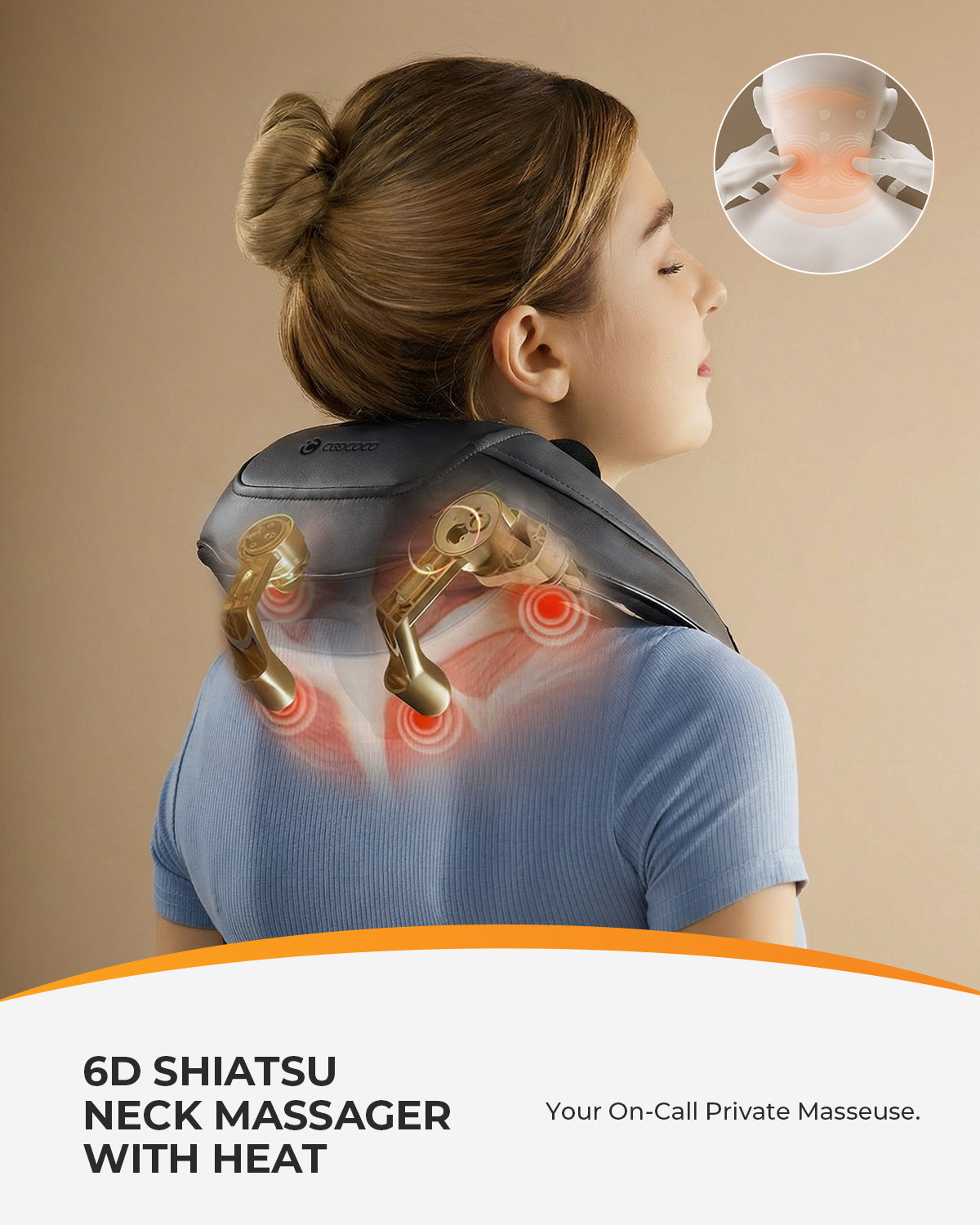 CooCoCo Cordless Neck Massager with Heat – 6D Shiatsu, Remote Control, Dual Heat Zones, FSA/HSA Eligible