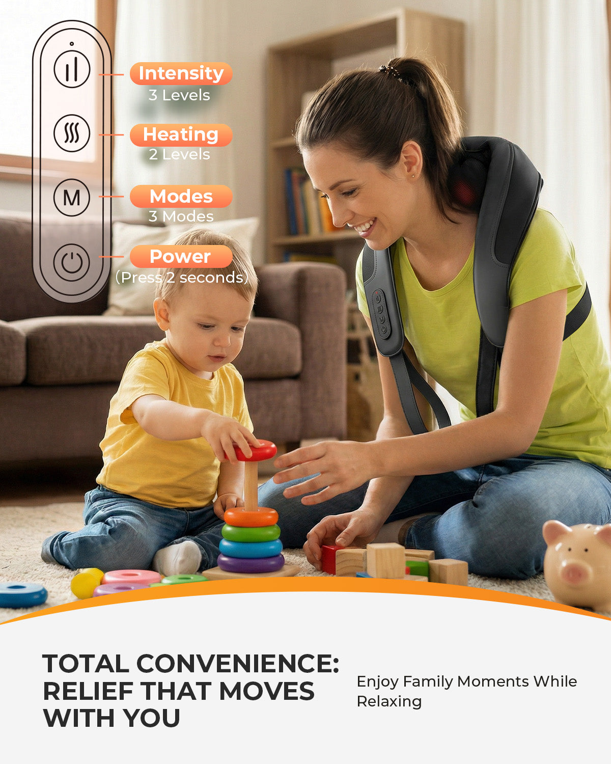 CooCoCo Cordless Neck Massager with Heat – 6D Shiatsu, Remote Control, Dual Heat Zones, FSA/HSA Eligible